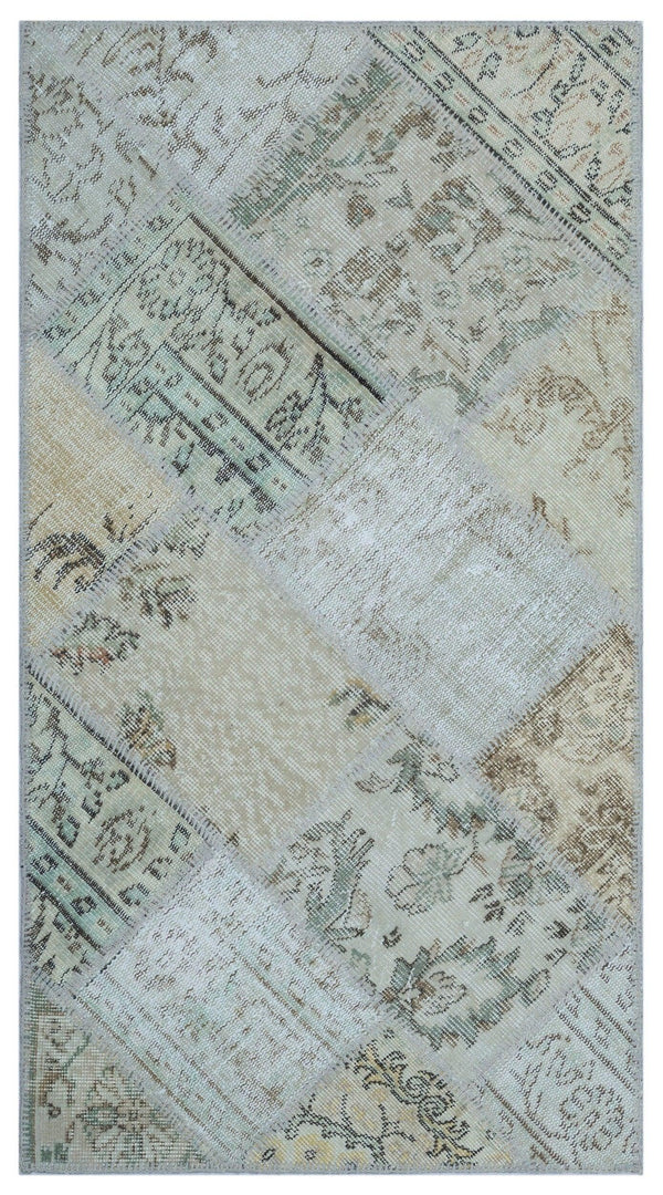 Bej Anadolu Bohem Eskitme Yün Halı 80x150 - Özel Seri