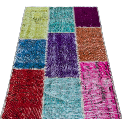 Iskece Bej Patchwork Yün El Dokuma Halısı 080 x 150 Apex Unique