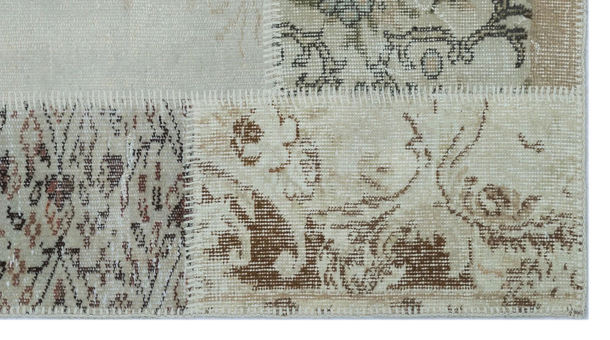 Bej Anadolu Bohem Eskitme Yün Halı 80x150 - Özel Seri
