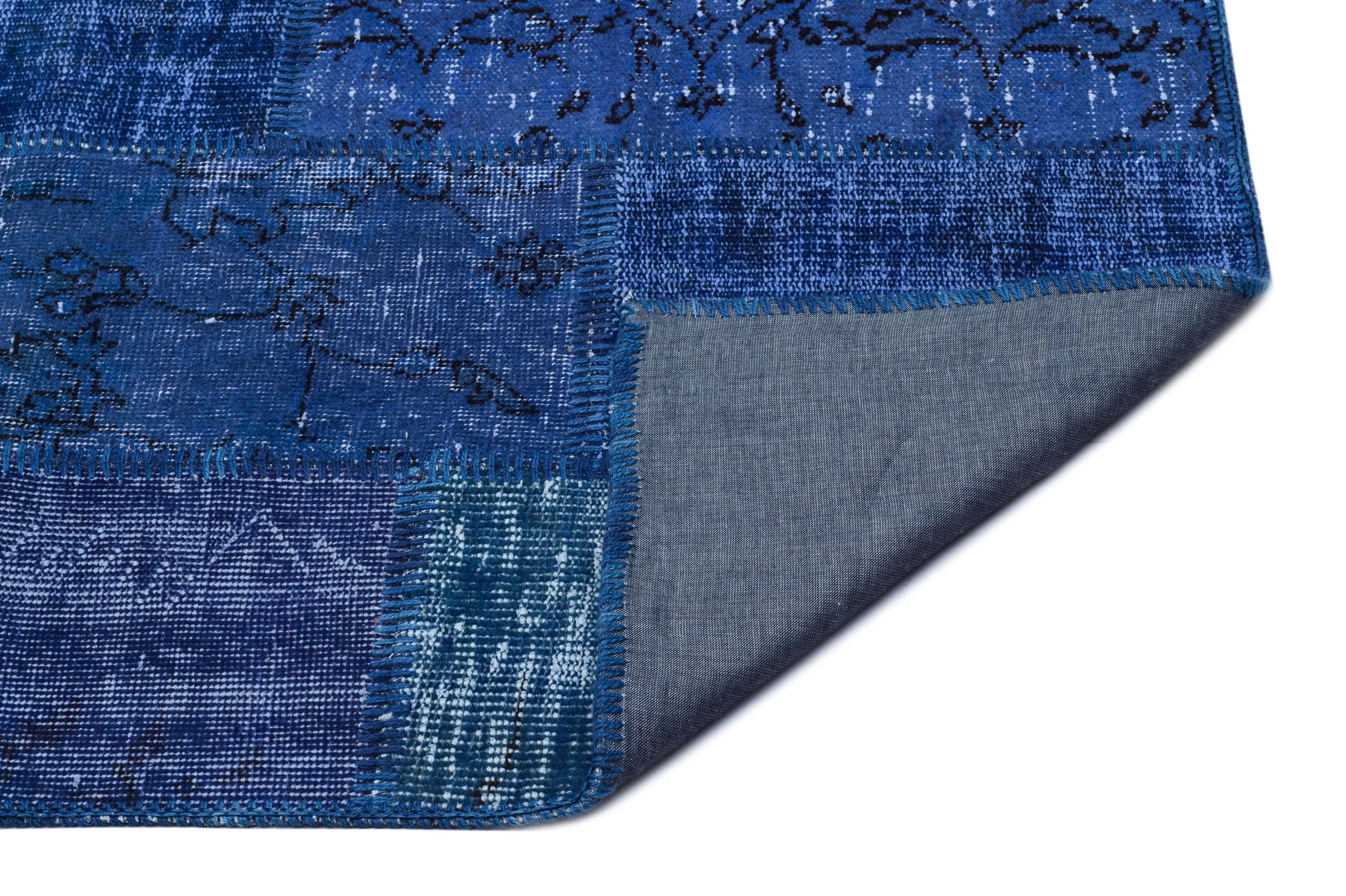 Iskece Mavi Eskitme Yün El Dokuma Halısı 080 x 150 Apex Unique