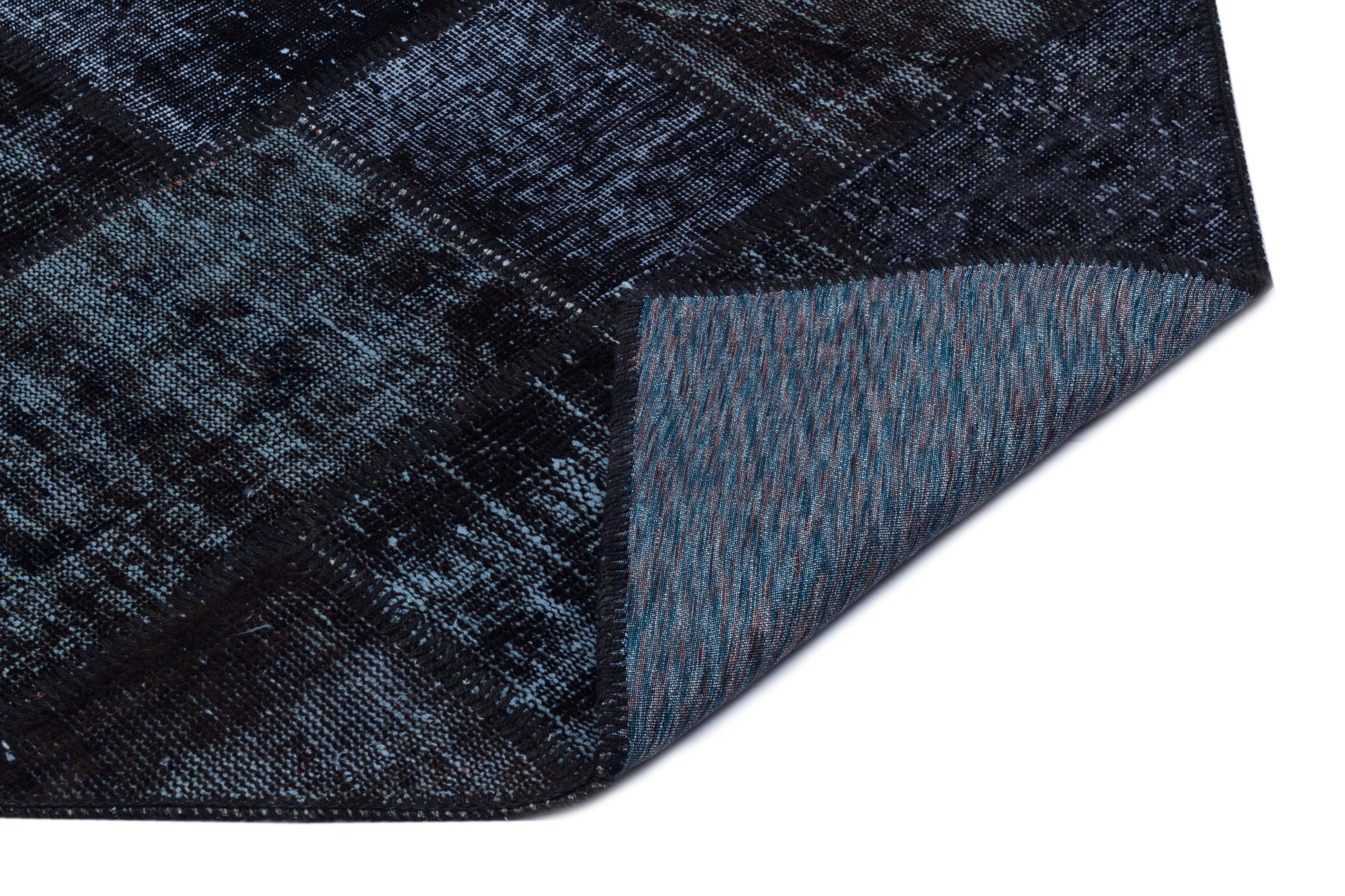 Iskece Siyah Eskitme Yün El Dokuma Halısı 080 x 150 Apex Unique