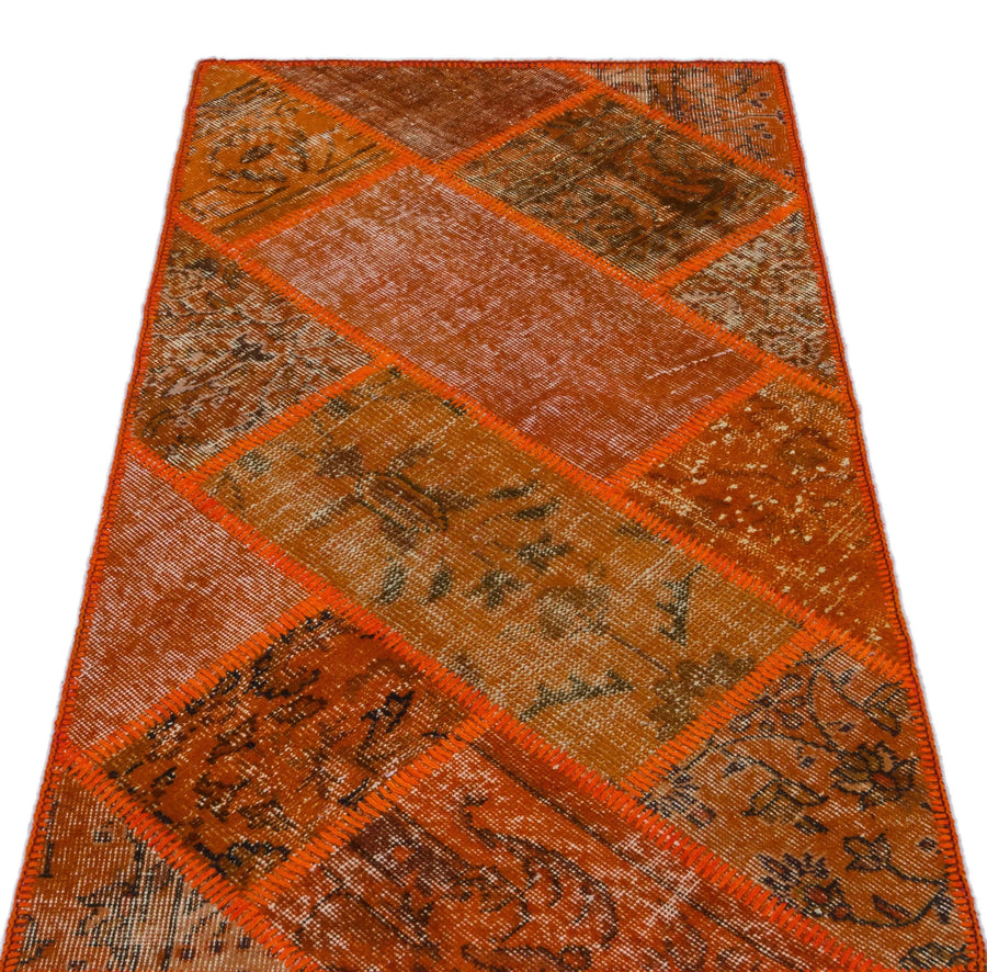 Turuncu Anadolu Bohem Eskitme Yün Halı 80x150 - Özel Seri