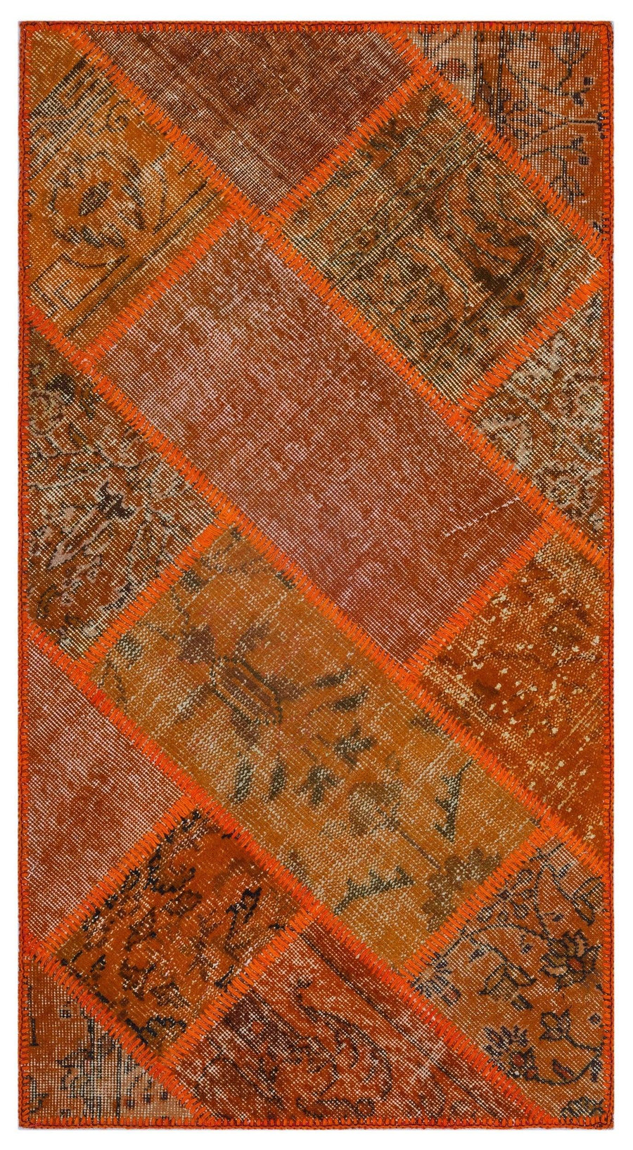 Turuncu Kahverengi Eskitme Patchwork Yolluk – Koridor kullanımı