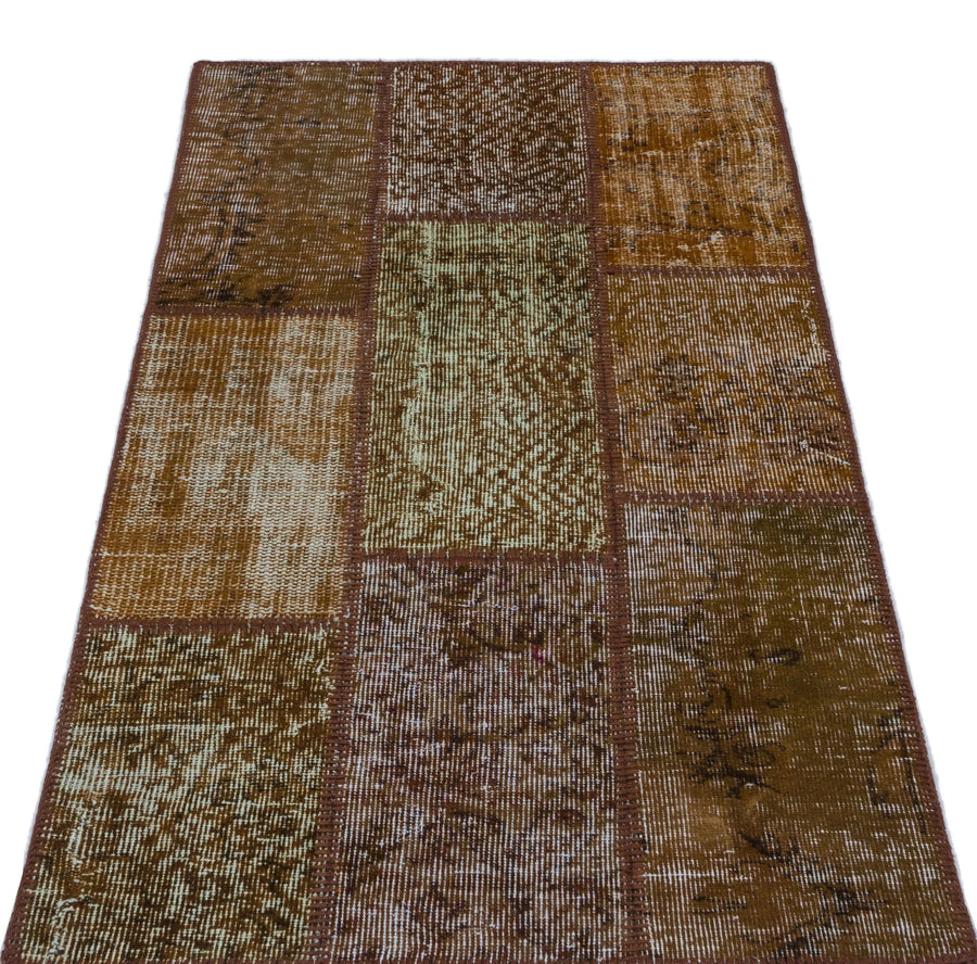 Bej Gri Anadolu Eskitme Geometrik Yün Halı 80x150 - Özel Seri