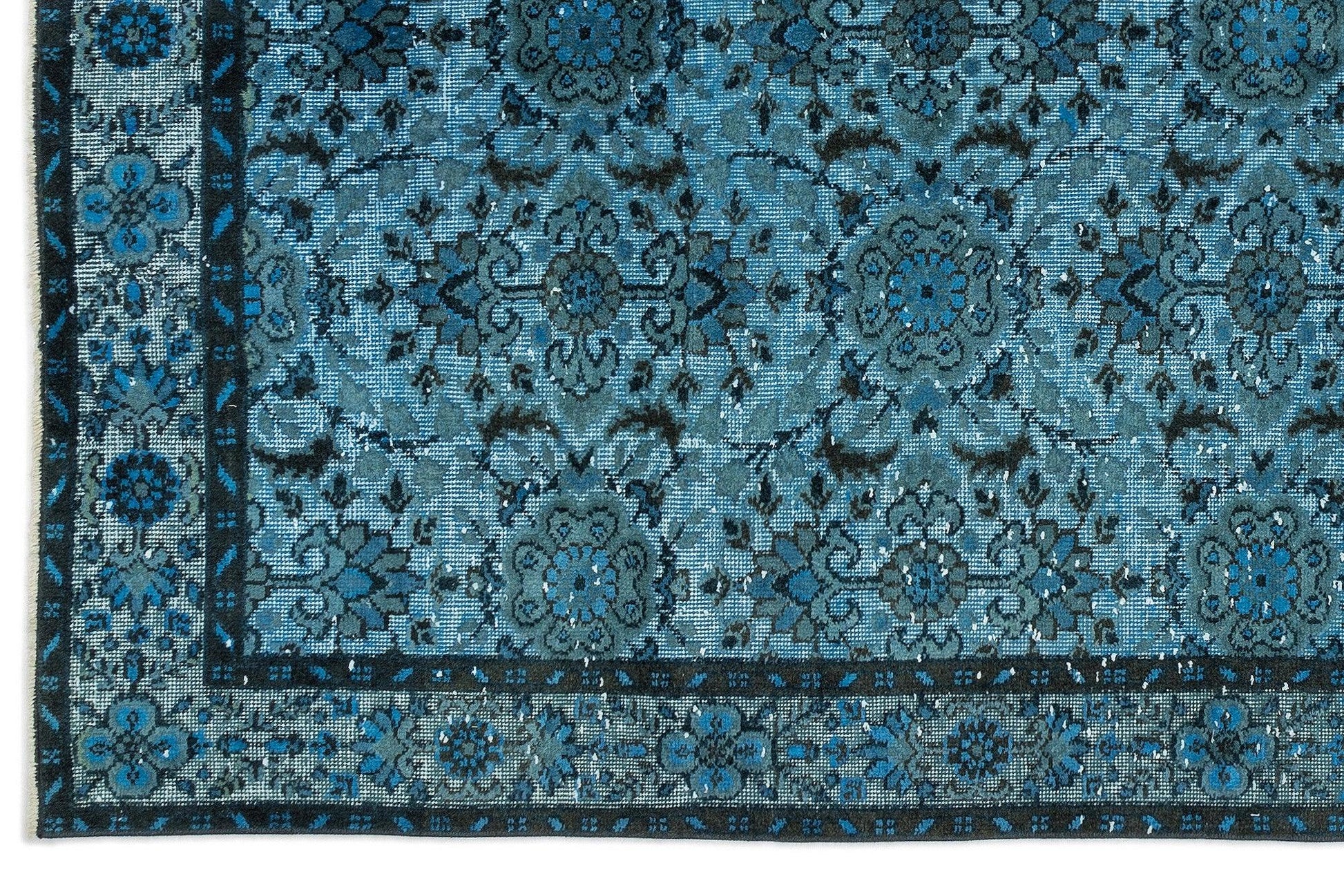 Gri Mavi Anadolu Bohem Modern Yün Halı 168x292 - Özel Seri