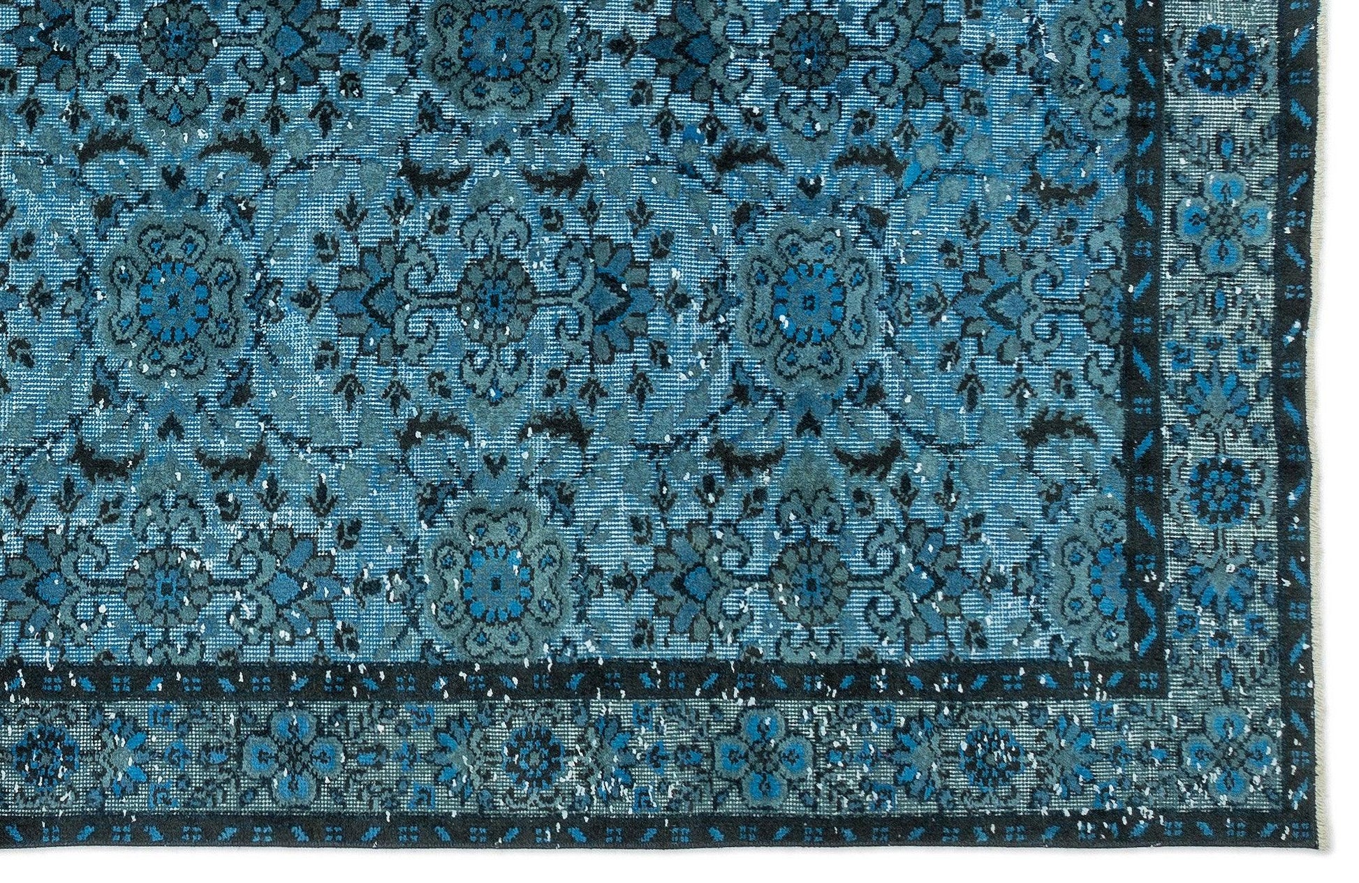 Gri Mavi Anadolu Bohem Modern Yün Halı 168x292 - Özel Seri