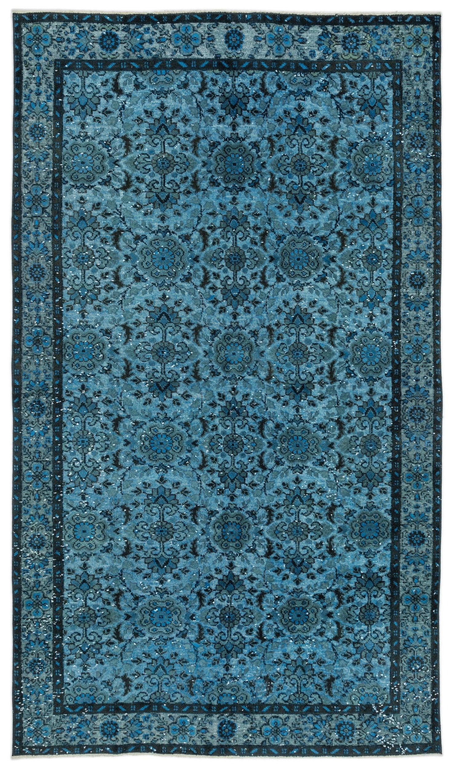 Gri Mavi Anadolu Bohem Modern Yün Halı 168x292 - Özel Seri