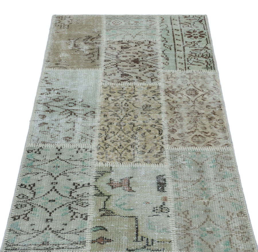 Bej Anadolu Bohem Eskitme Yün Halı 80x150 - Özel Seri