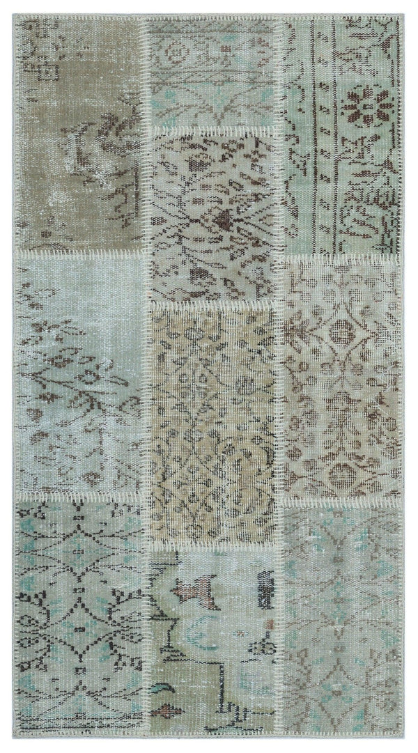Bej Anadolu Bohem Eskitme Yün Halı 80x150 - Özel Seri