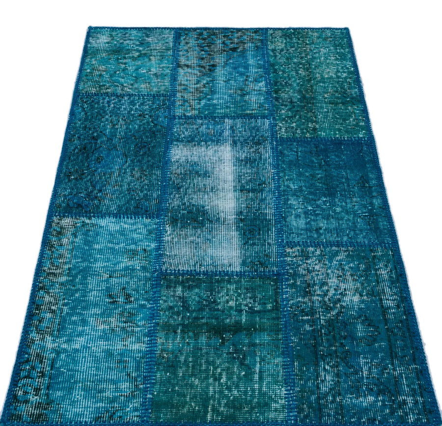 Beyaz Gri Anadolu Eskitme Geometrik Yün Halı 80x150 - Özel Seri