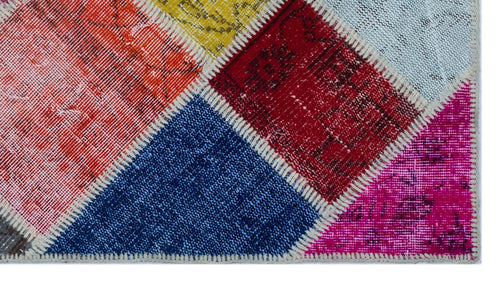 Iskece Bej Patchwork Yün El Dokuma Halısı 080 x 150 Apex Unique