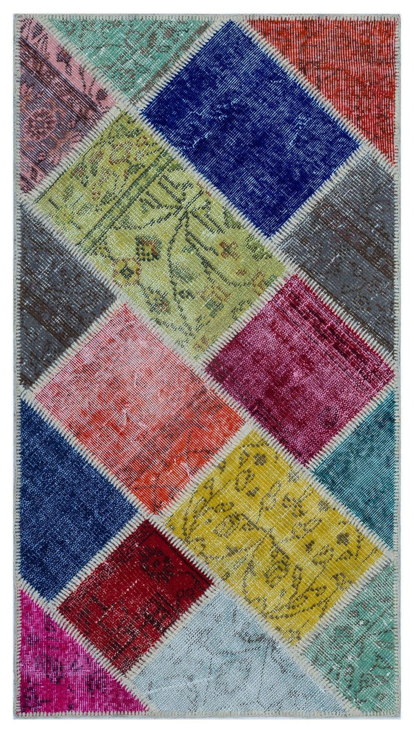 Bej Anadolu Eskitme Geometrik Yün Halı 80x150 - Özel Seri