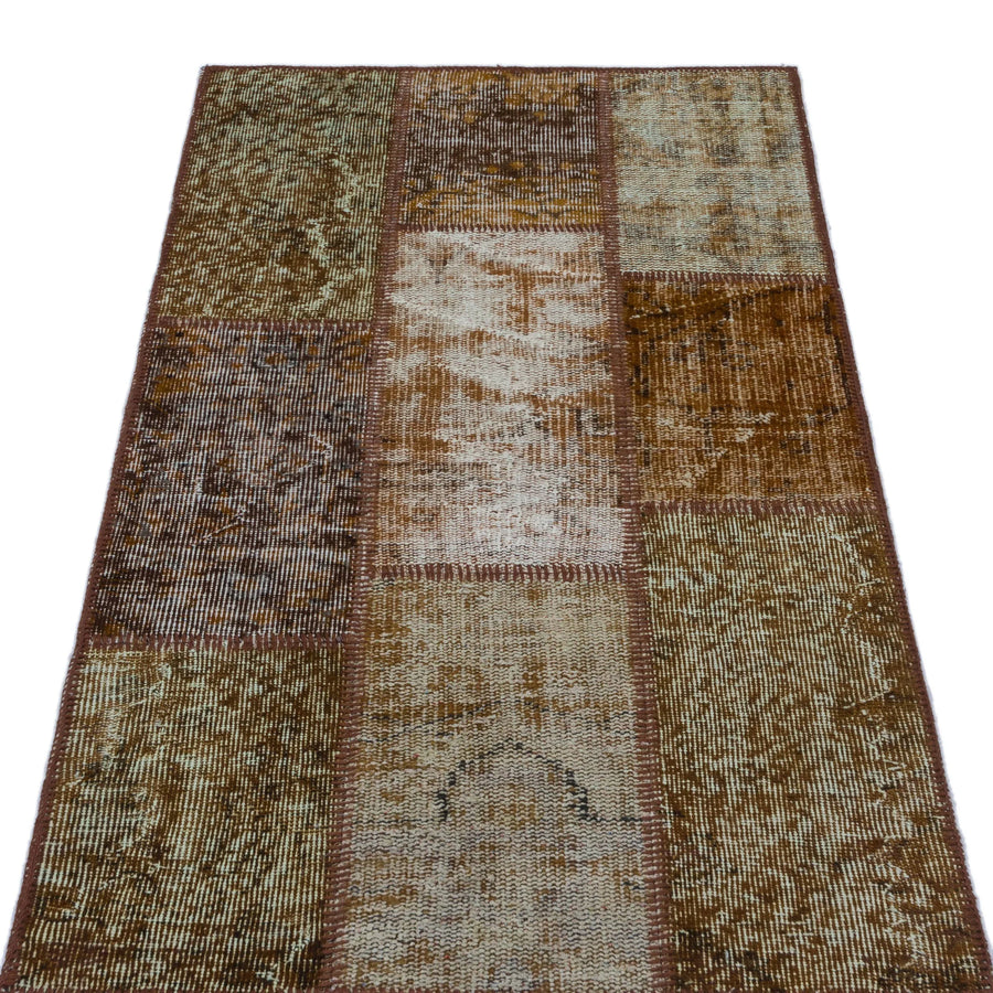 Bej Krem Anadolu Eskitme Geometrik Yün Halı 80x150 - Özel Seri