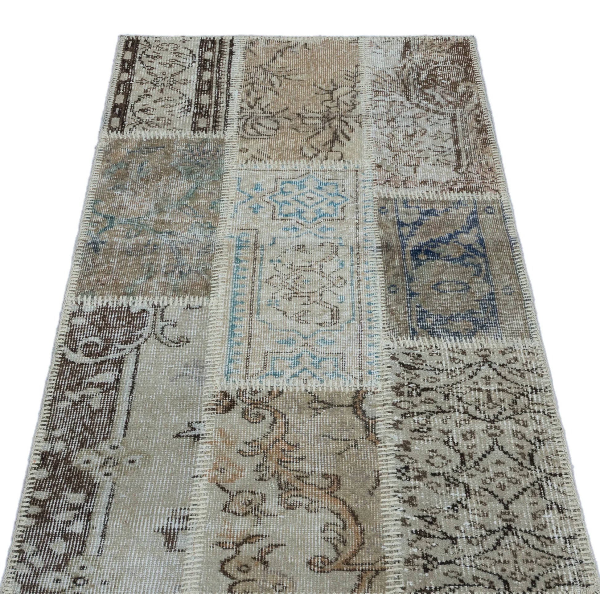 Bej Anadolu Bohem Eskitme Yün Halı 80x150 - Özel Seri