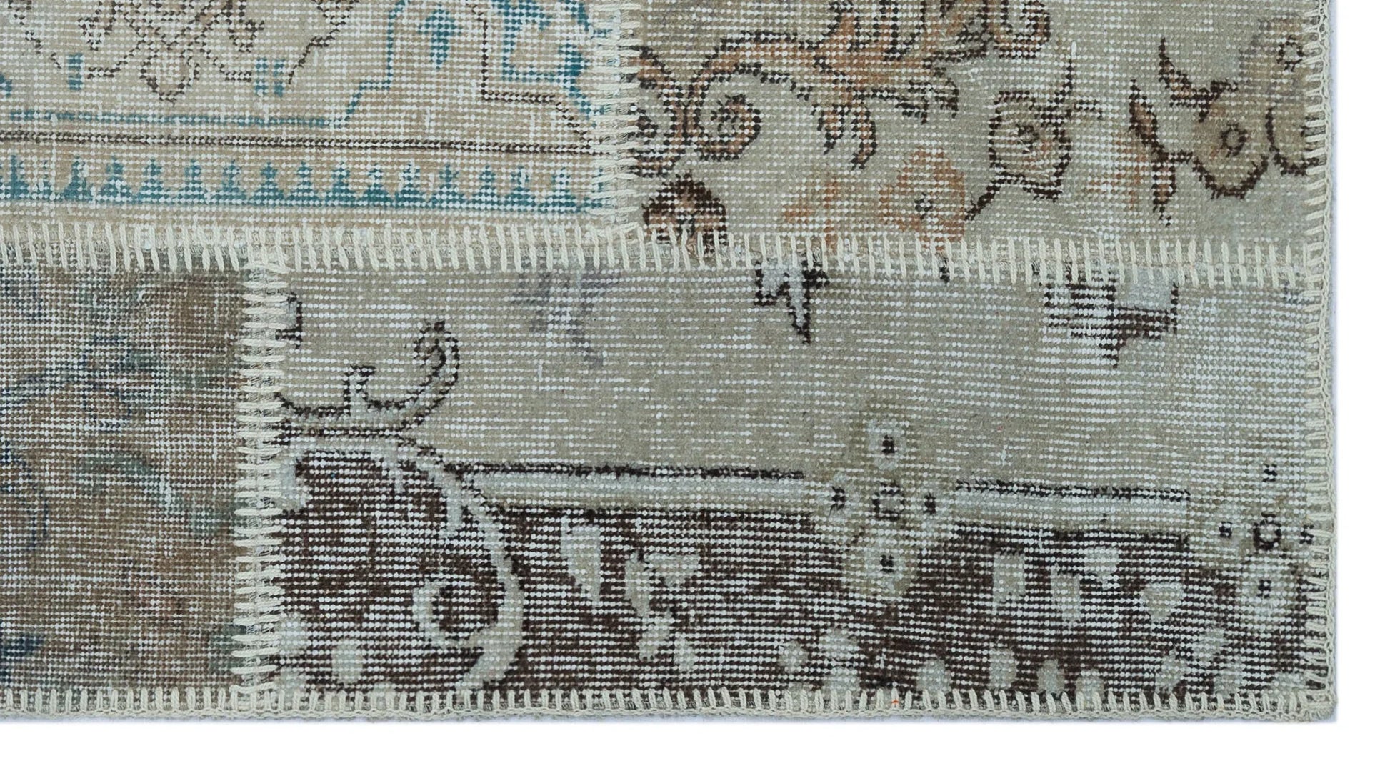 Bej Anadolu Bohem Eskitme Yün Halı 80x150 - Özel Seri