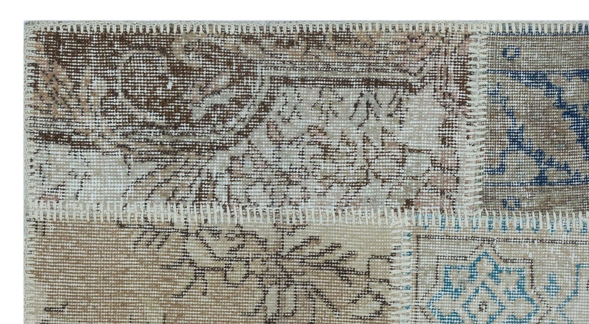 Bej Anadolu Bohem Eskitme Yün Halı 80x150 - Özel Seri