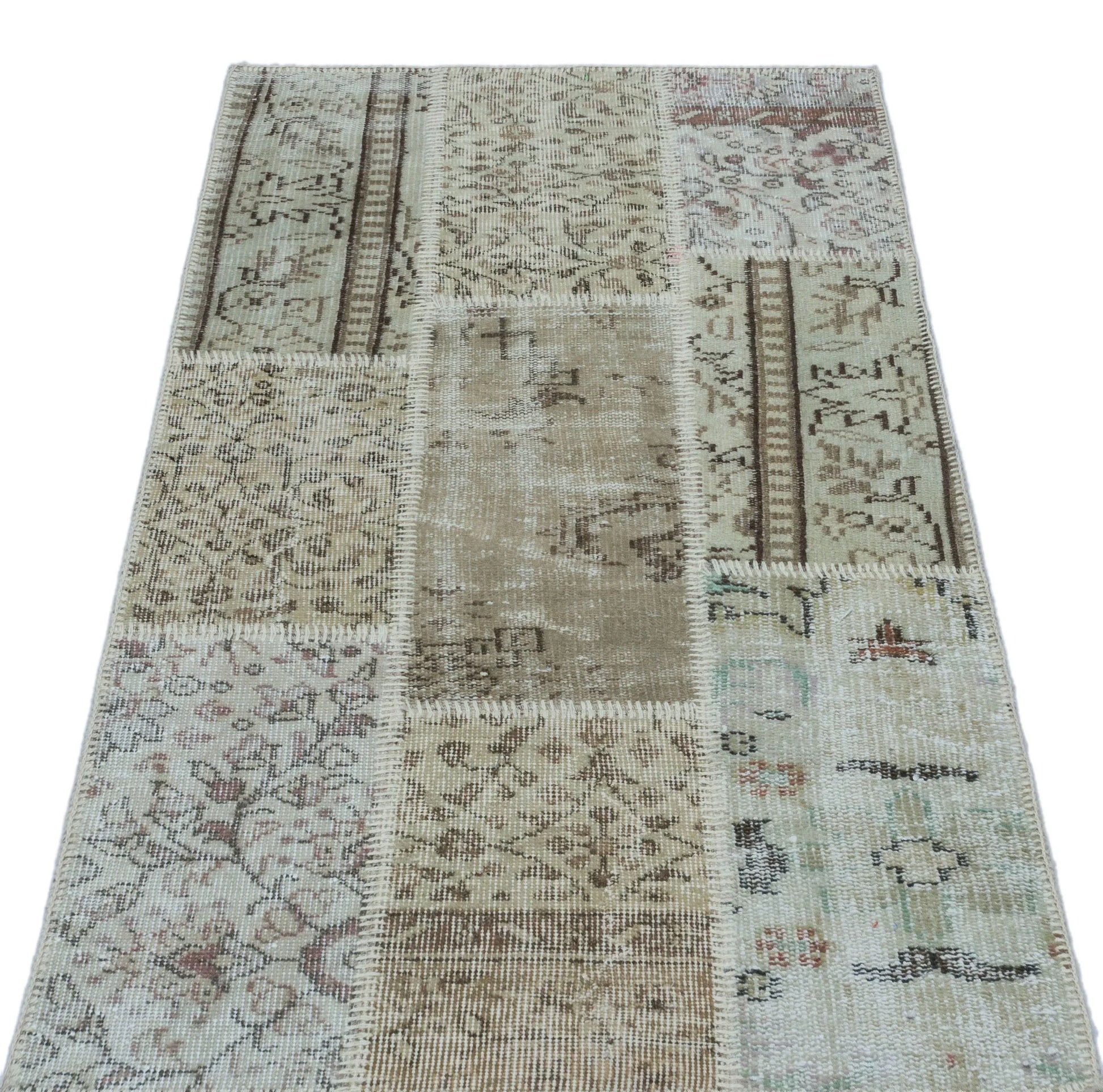 Bej Anadolu Bohem Eskitme Yün Halı 80x150 - Özel Seri