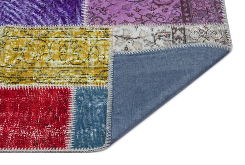 Iskece Bej Patchwork Yün El Dokuma Halısı 080 x 150 Apex Unique