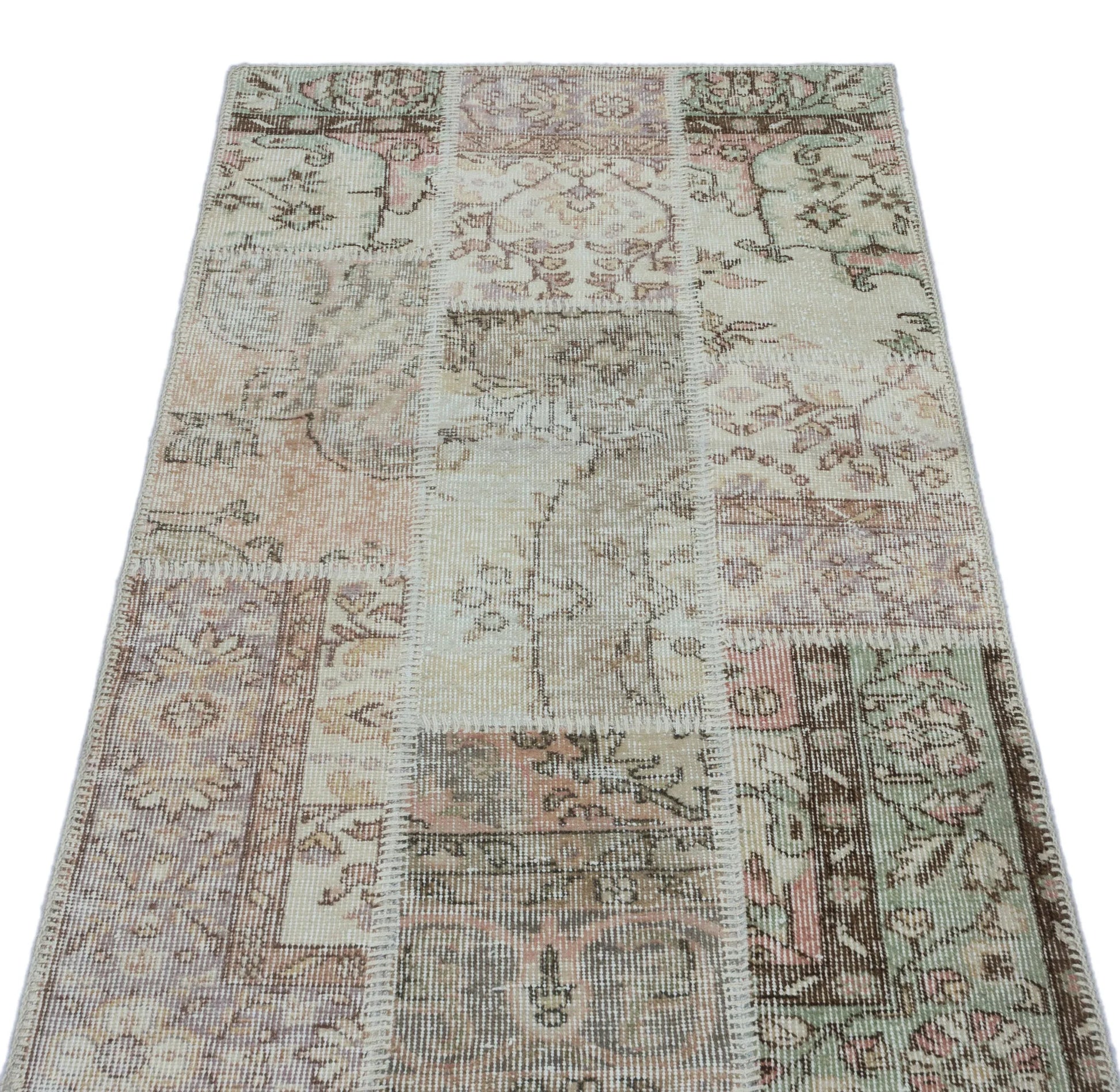 Bej Anadolu Bohem Eskitme Yün Halı 80x150 - Özel Seri