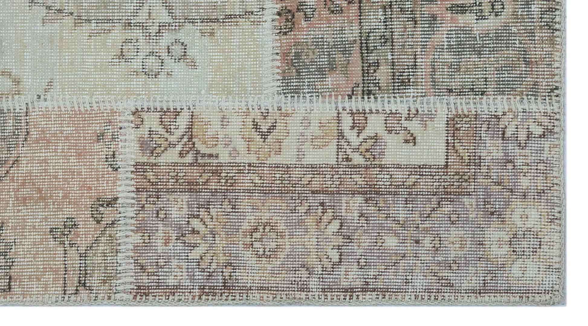 Bej Anadolu Bohem Eskitme Yün Halı 80x150 - Özel Seri