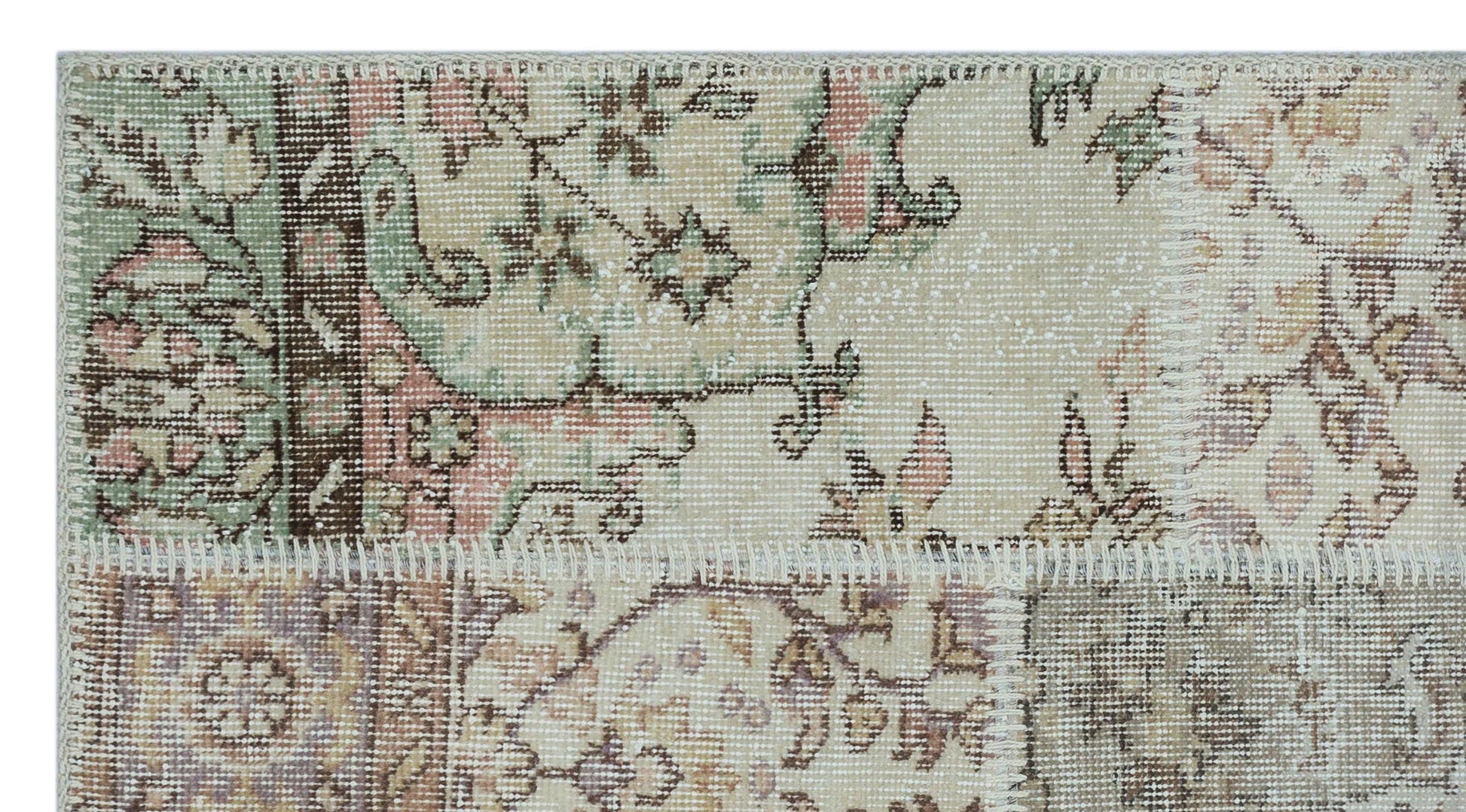 Bej Anadolu Bohem Eskitme Yün Halı 80x150 - Özel Seri