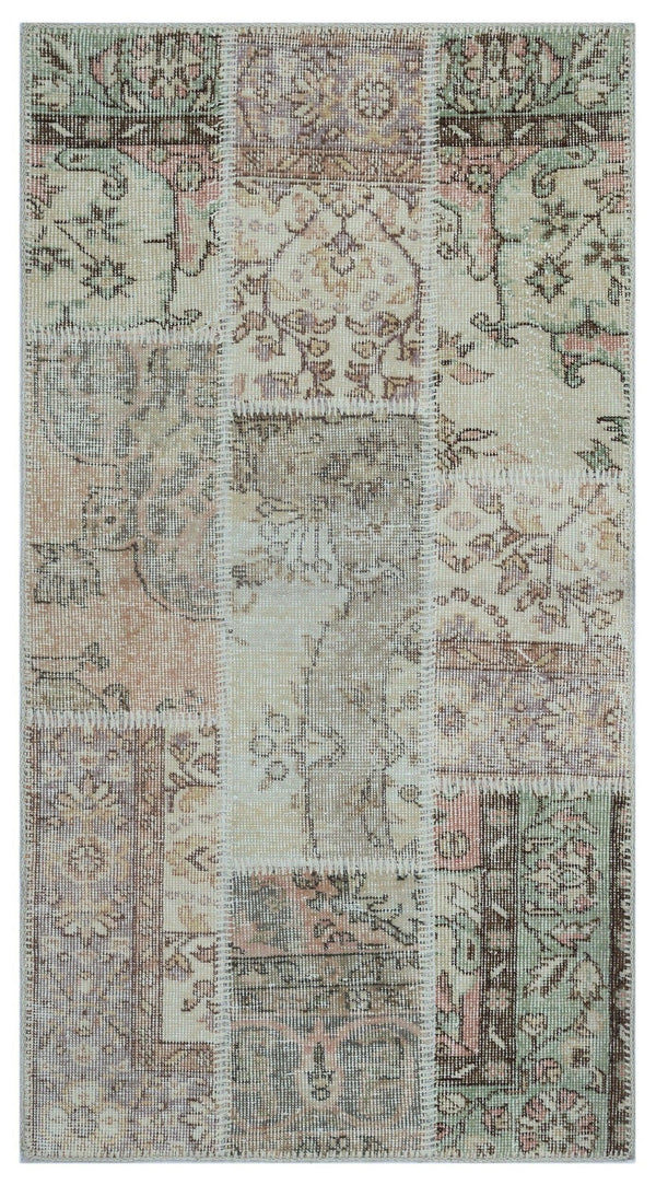 Bej Anadolu Bohem Eskitme Yün Halı 80x150 - Özel Seri