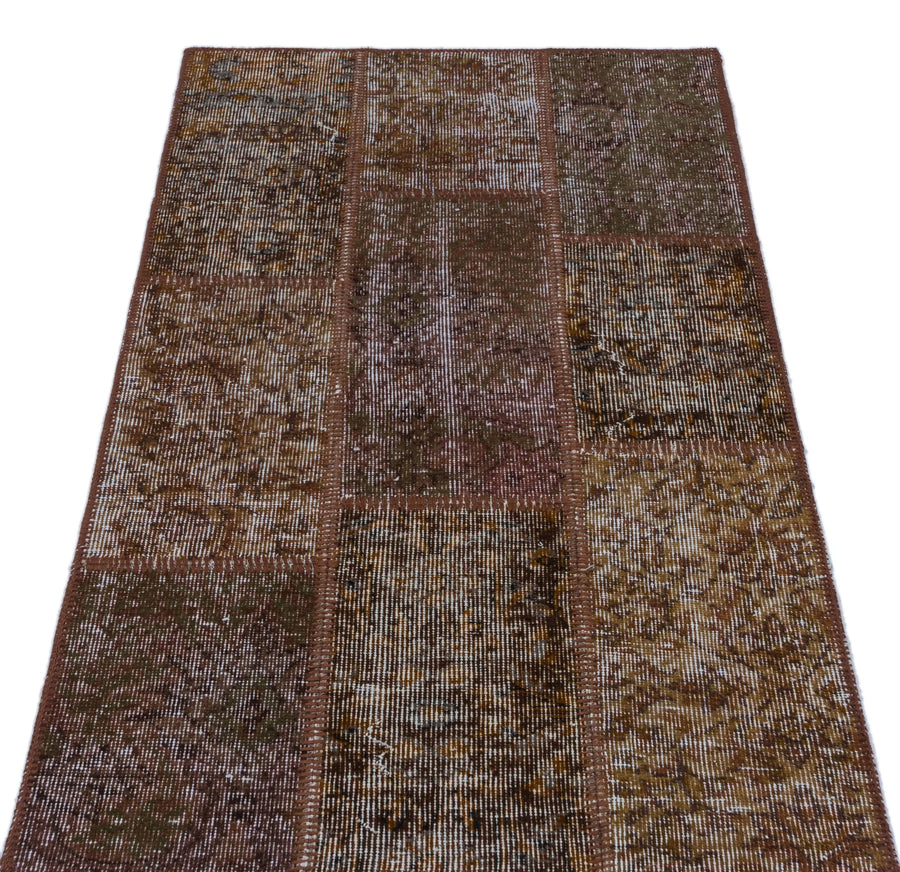 Bej Gri Anadolu Eskitme Geometrik Yün Halı 80x150 - Özel Seri