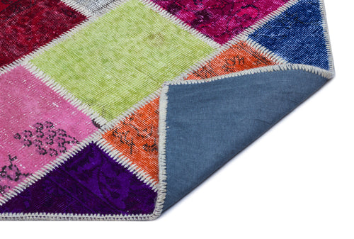 Iskece Bej Patchwork Yün El Dokuma Halısı 080 x 150 Apex Unique