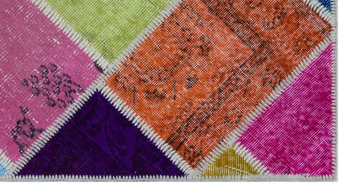 Iskece Bej Patchwork Yün El Dokuma Halısı 080 x 150 Apex Unique