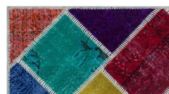 Iskece Bej Patchwork Yün El Dokuma Halısı 080 x 150 Apex Unique