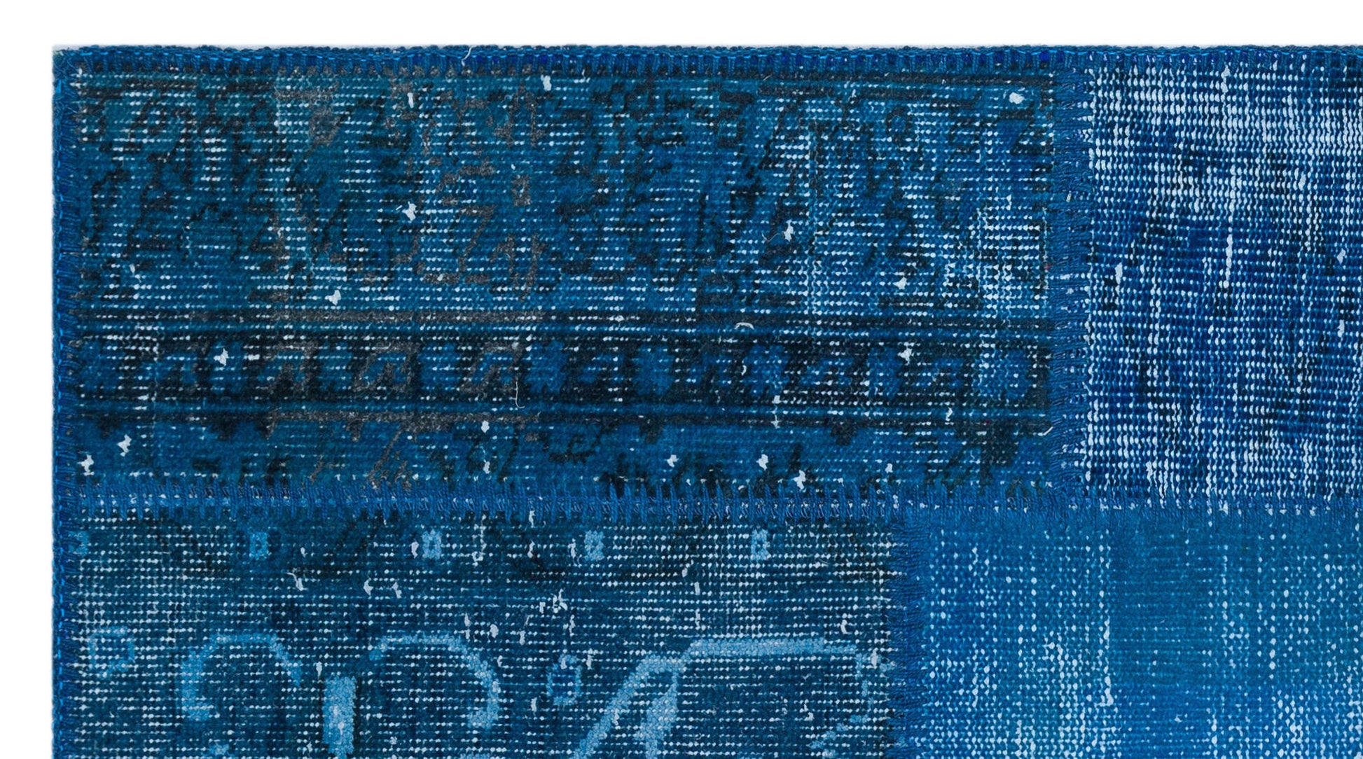 Iskece Mavi Eskitme Yün El Dokuma Halısı 080 x 150 Apex Unique