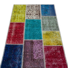 Iskece Bej Patchwork Yün El Dokuma Halısı 080 x 150 Apex Unique