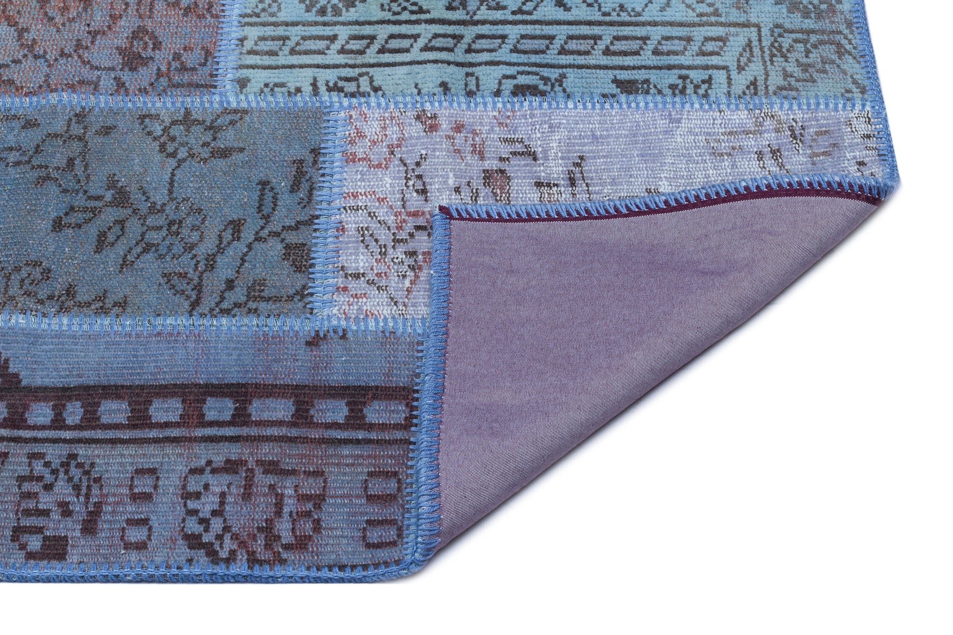 Iskece Mavi Eskitme Yün El Dokuma Halısı 080 x 150 Apex Unique