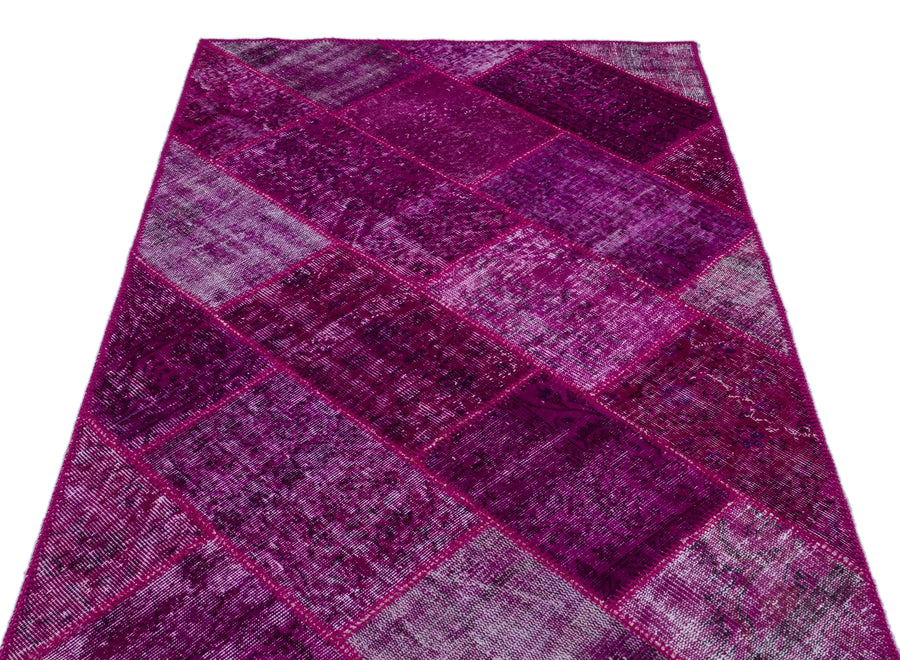 Pembe Anadolu Eskitme Geometrik Yün Halı 120x180 - Özel Seri