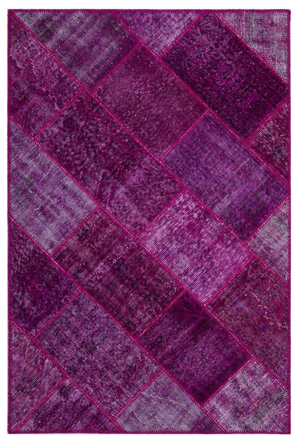 Pembe Anadolu Eskitme Geometrik Yün Halı 120x180 - Özel Seri