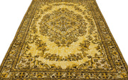 Sarı Anadolu Bohem Çiçekli Yün Halı 170x293 - Özel Seri