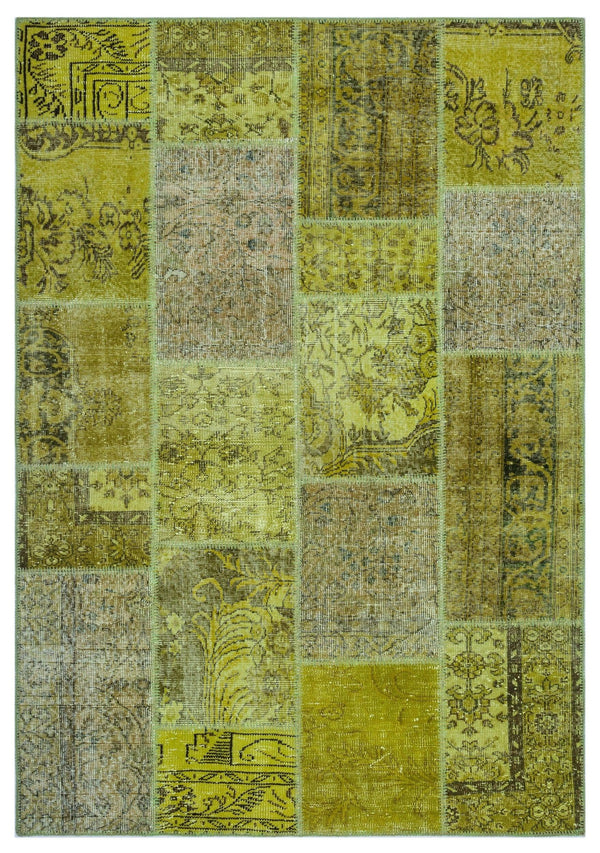 Sarı Anadolu Bohem Eskitme Yün Halı 160x230 - Özel Seri