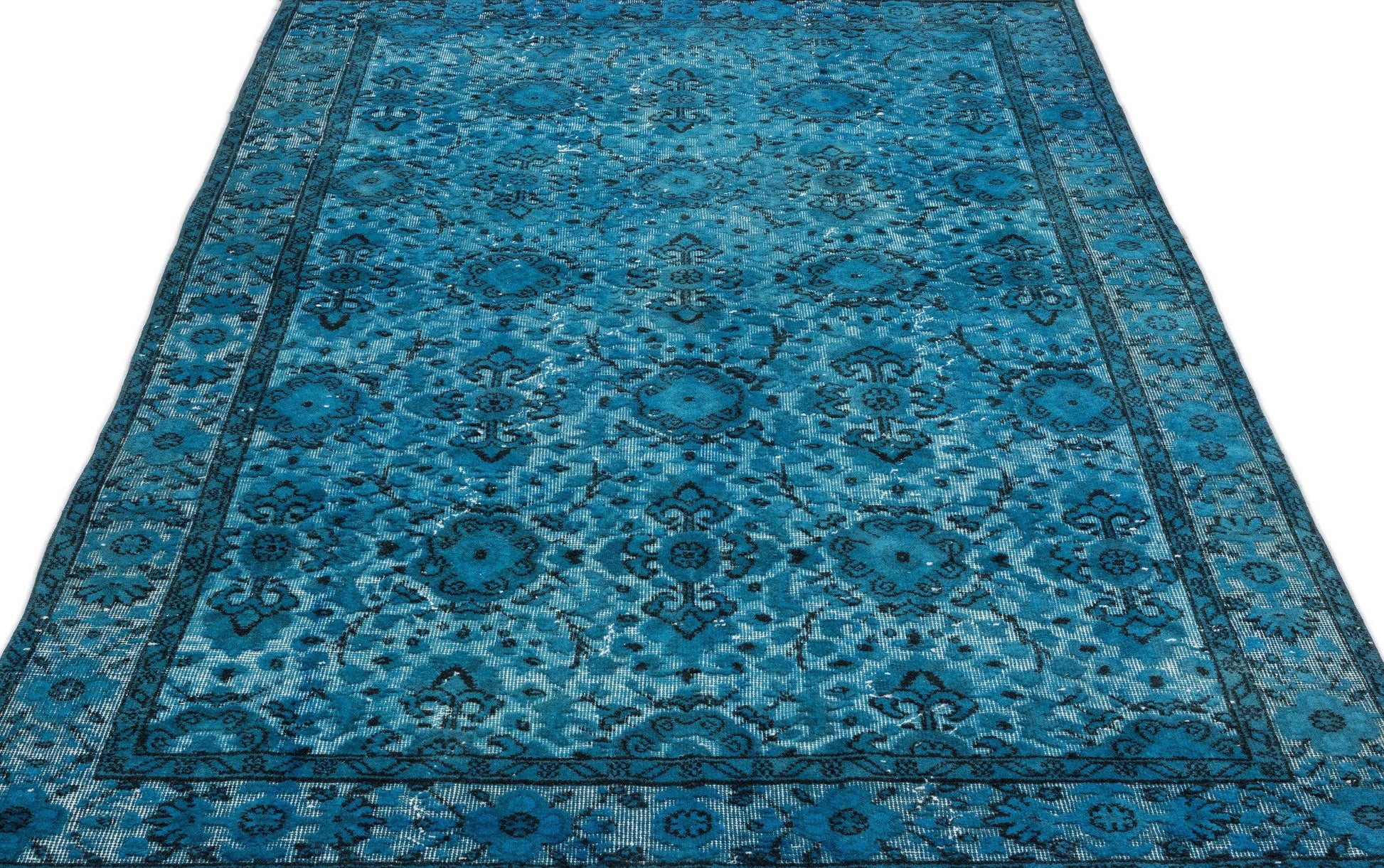Mavi Siyah Anadolu Bohem Yün Halı 160x259 - Özel Seri
