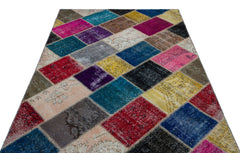 Iskece Bej Patchwork Yün El Dokuma Halısı 160 x 230 Apex Unique