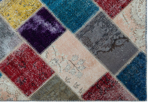 Iskece Bej Patchwork Yün El Dokuma Halısı 160 x 230 Apex Unique