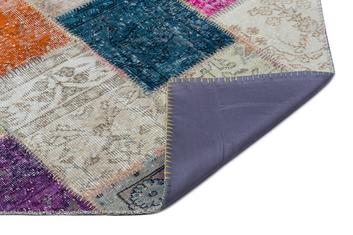 Iskece Bej Patchwork Yün El Dokuma Halısı 160 x 230 Apex Unique