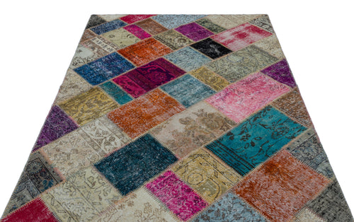 Iskece Bej Patchwork Yün El Dokuma Halısı 160 x 230 Apex Unique