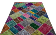 Iskece Bej Patchwork Yün El Dokuma Halısı 157 x 232 Apex Unique