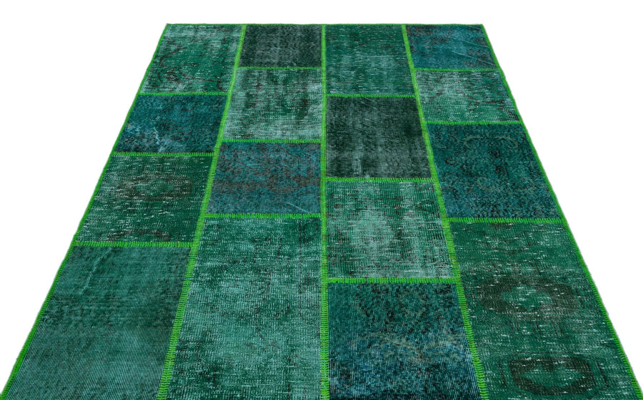 Yeşil Anadolu Bohem Eskitme Yün Halı 160x230 - Özel Seri