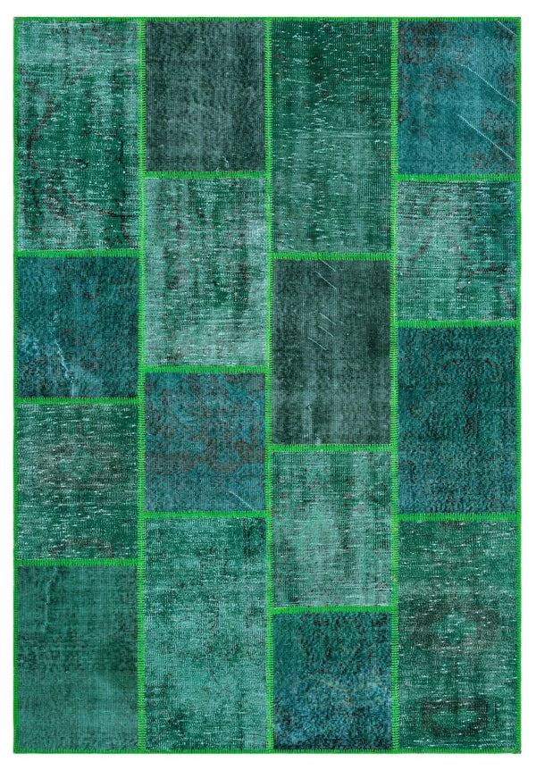 Yeşil Anadolu Bohem Eskitme Yün Halı 160x230 - Özel Seri