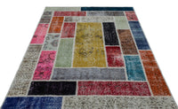 Eskitme Yün Çok Renkli El Dokuma Halı 160x230 cm 26479
