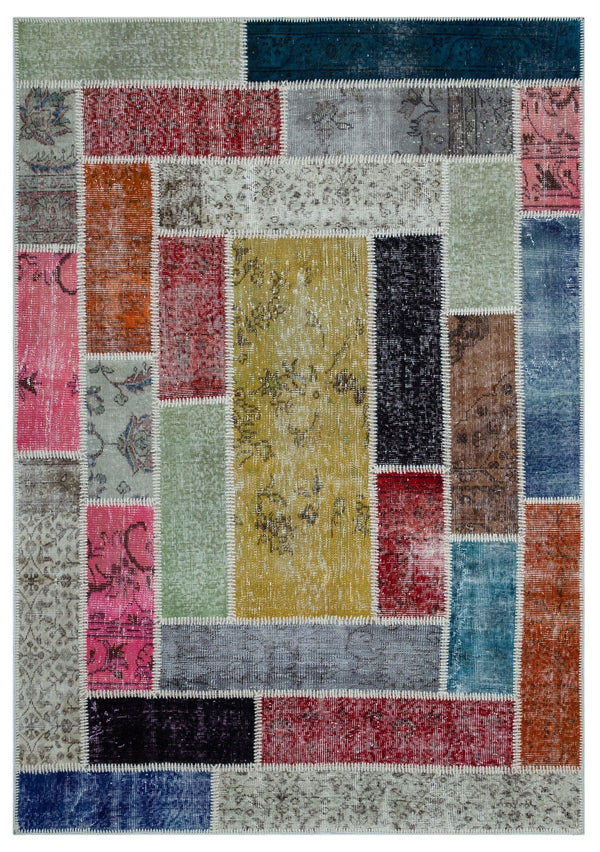 Bej Anadolu Bohem Geometrik Yün Halı 160x230 - Özel Seri