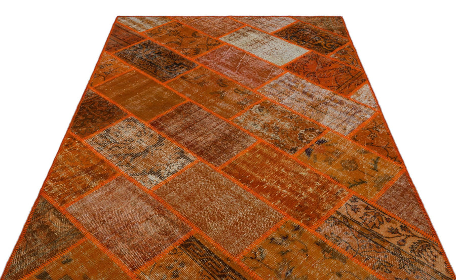 Turuncu Anadolu Bohem Eskitme Yün Halı 160x230 - Özel Seri