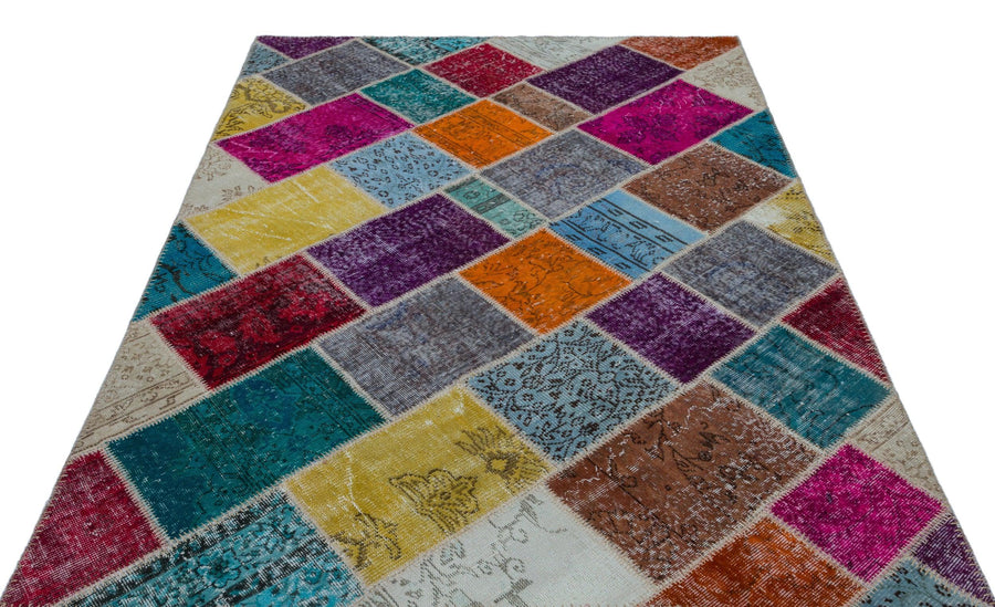 Bej Patchwork Yün Halı 160x230