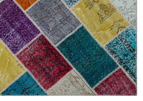 Iskece Bej Patchwork Yün El Dokuma Halısı 160 x 230 Apex Unique